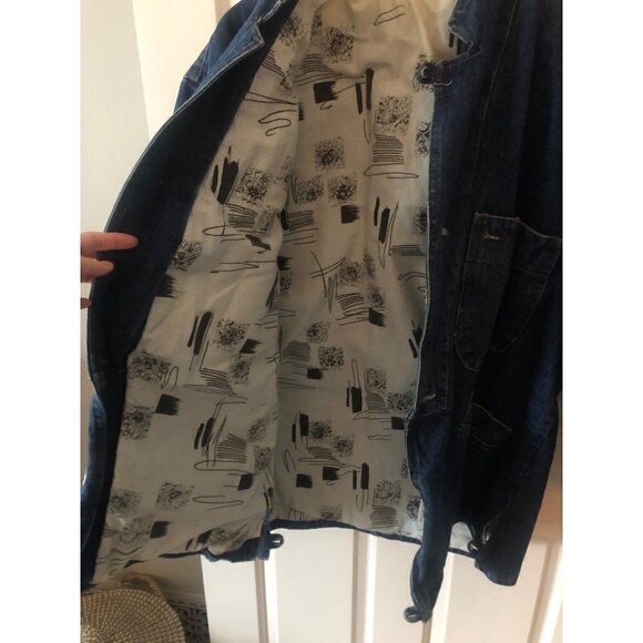 Woman's Curvy Plus Blue Jean Modeling Agency Jacket from Paris 1990's size 2X - Picture 4 of 9
